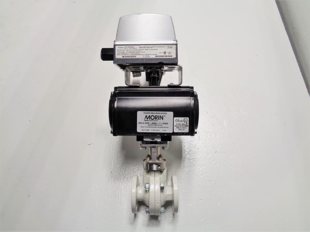 Neotecha 1/2" Full Port Ball Valve, PFA, w/Morin Actuator MRP-009U-T-S080